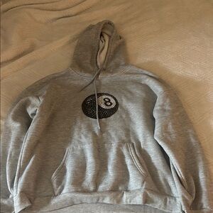 SHEIN Gray Hoodie with 8 Ball Design